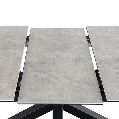 Heaven Extendable Dining Table with Ceramic Grey Top 168–210cm