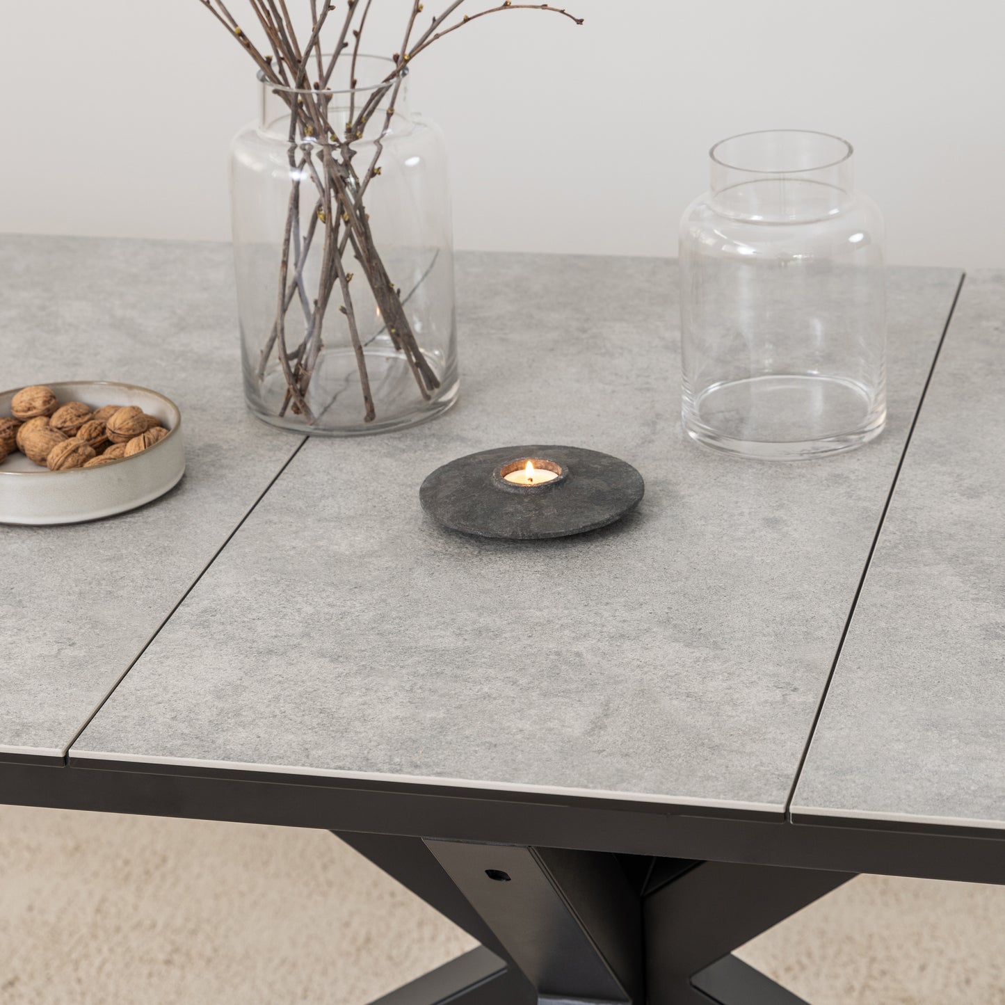 Heaven Extendable Dining Table with Ceramic Grey Top 168–210cm