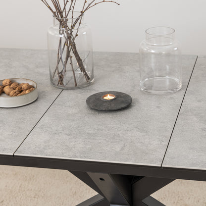 Heaven Extendable Dining Table with Ceramic Grey Top 168–210cm