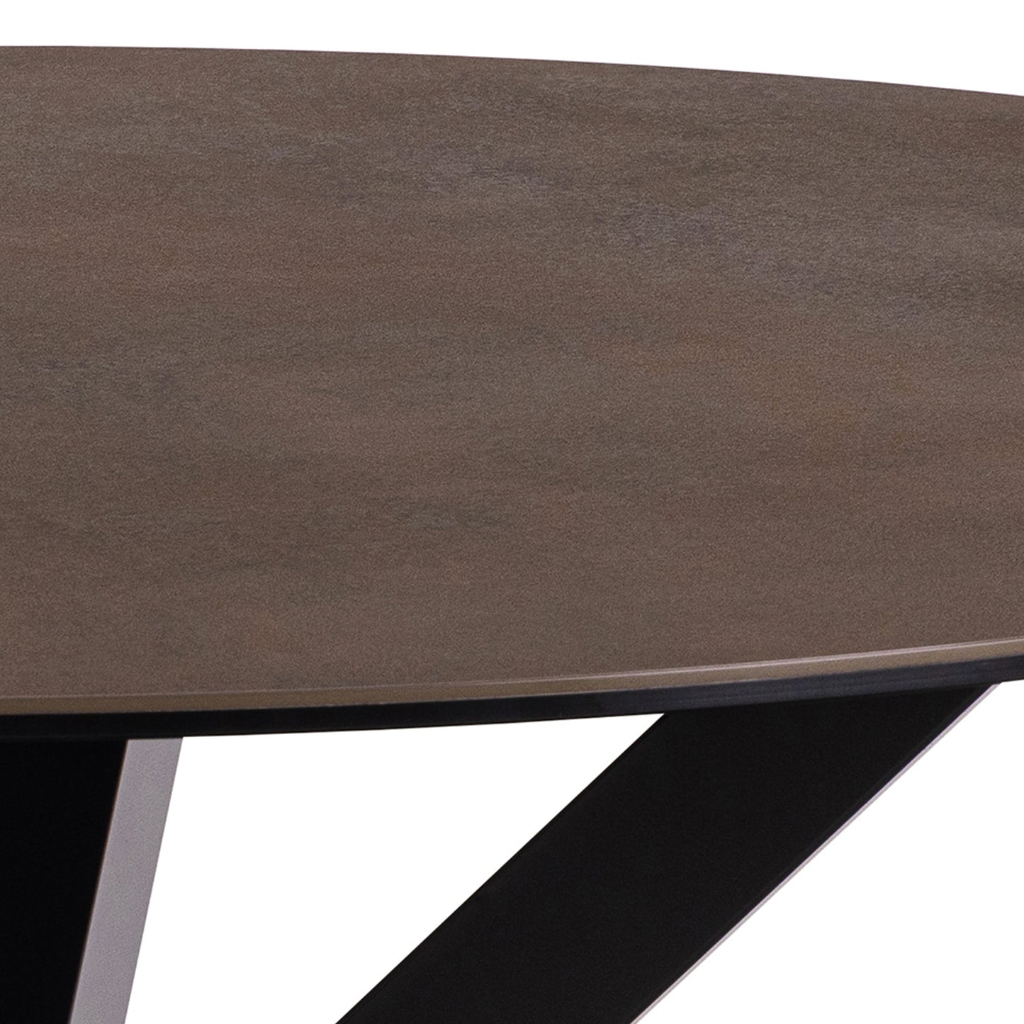 Meridian Round Dining Table with Ceramic Rusty Brown Top
