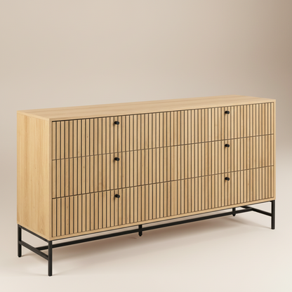 Oslo Wide Chest of 6 Drawers