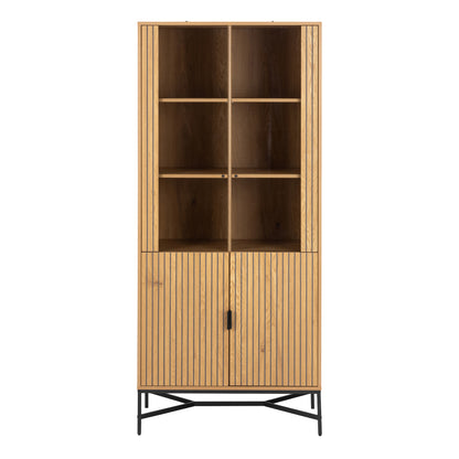 Jaipur Display Cabinet With 4 doors and 6 Shelves in Wild Oak