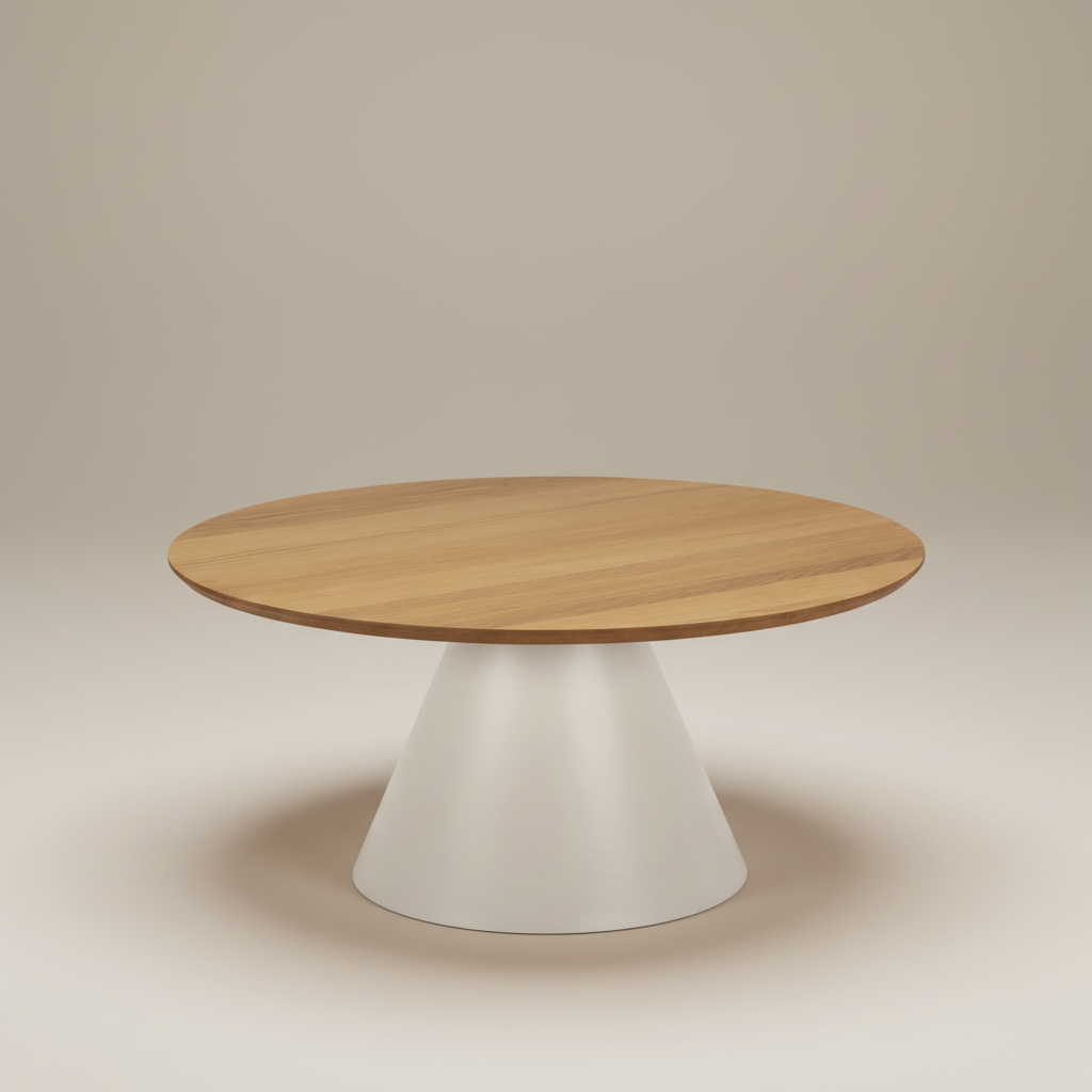 Soli Round Coffee Table in Oak/Grey 85x40cm