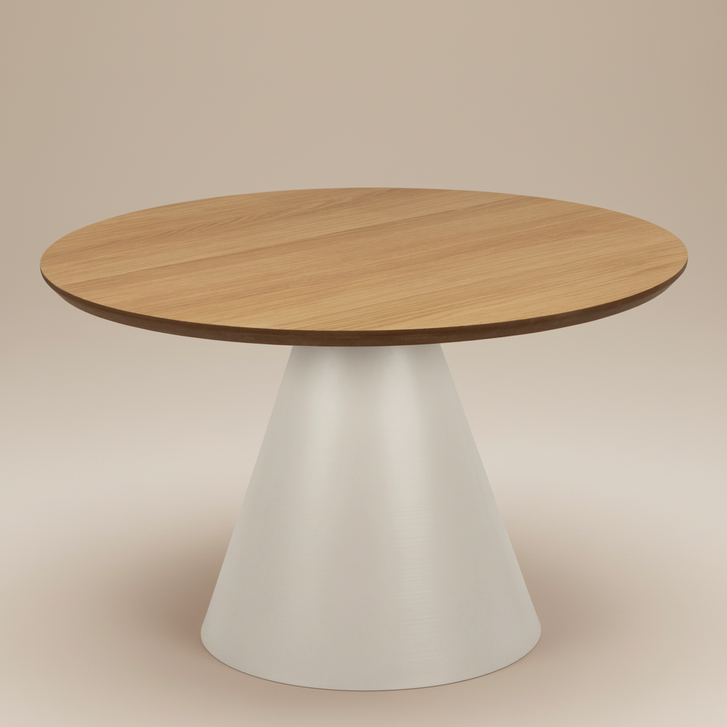 Soli Round Coffee Table in Oak/Grey 65x43cm