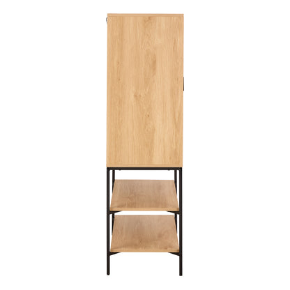 Jaipur Cabinet 2 Doors 3 Shelves With Oak Lamella Front