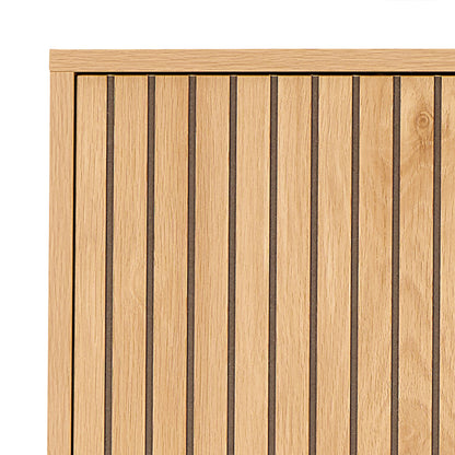 Jaipur Cabinet 2 Doors 3 Shelves With Oak Lamella Front