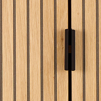 Jaipur Cabinet 2 Doors 3 Shelves With Oak Lamella Front