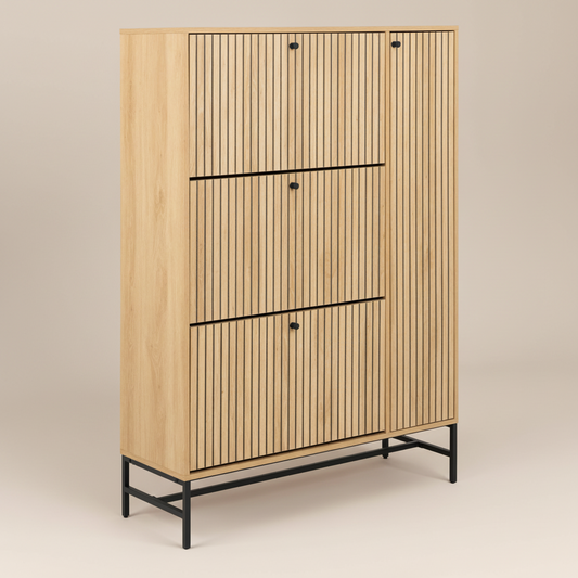 Oslo Shoe Cabinet 3 Flip Down Doors 1 Pull Open Door