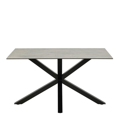 Meridian Dining Table with Ceramic Gray Top 135x80cm