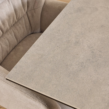 Meridian Dining Table with Ceramic Gray Top 135x80cm