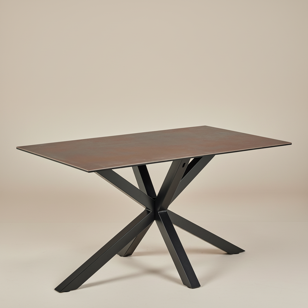 Meridian Dining Table with Ceramic Rusty Top 135x80cm