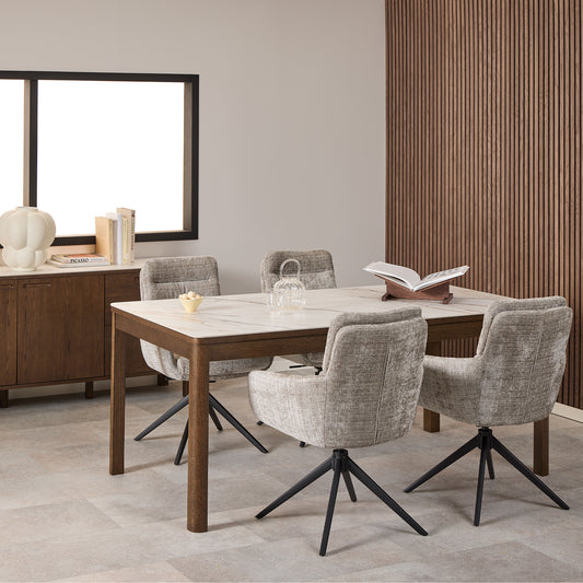 Southampton Dining Table with Cream Ceramic Top 180x75cm