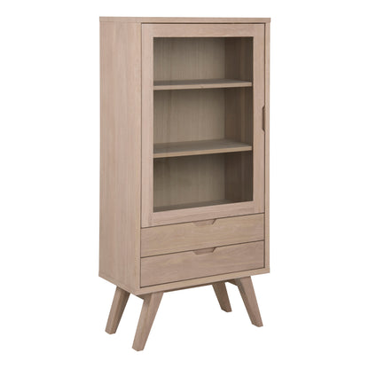 Wooden cabinet with a glass door and a drawer 