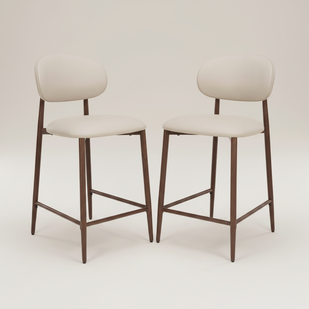 Averra Counter Chair in Taupe Set of 2