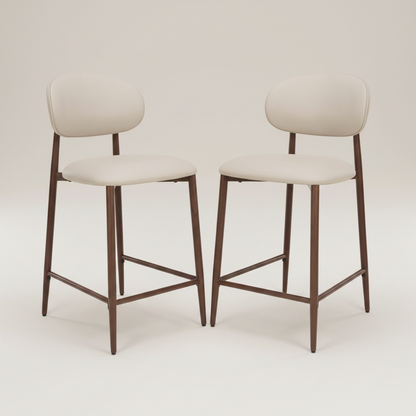 Averra Counter Chair in Taupe Set of 2