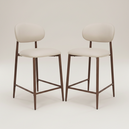 Averra Counter Chair in Taupe Set of 2