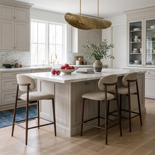 Averra Counter Chair in Beige Set of 2