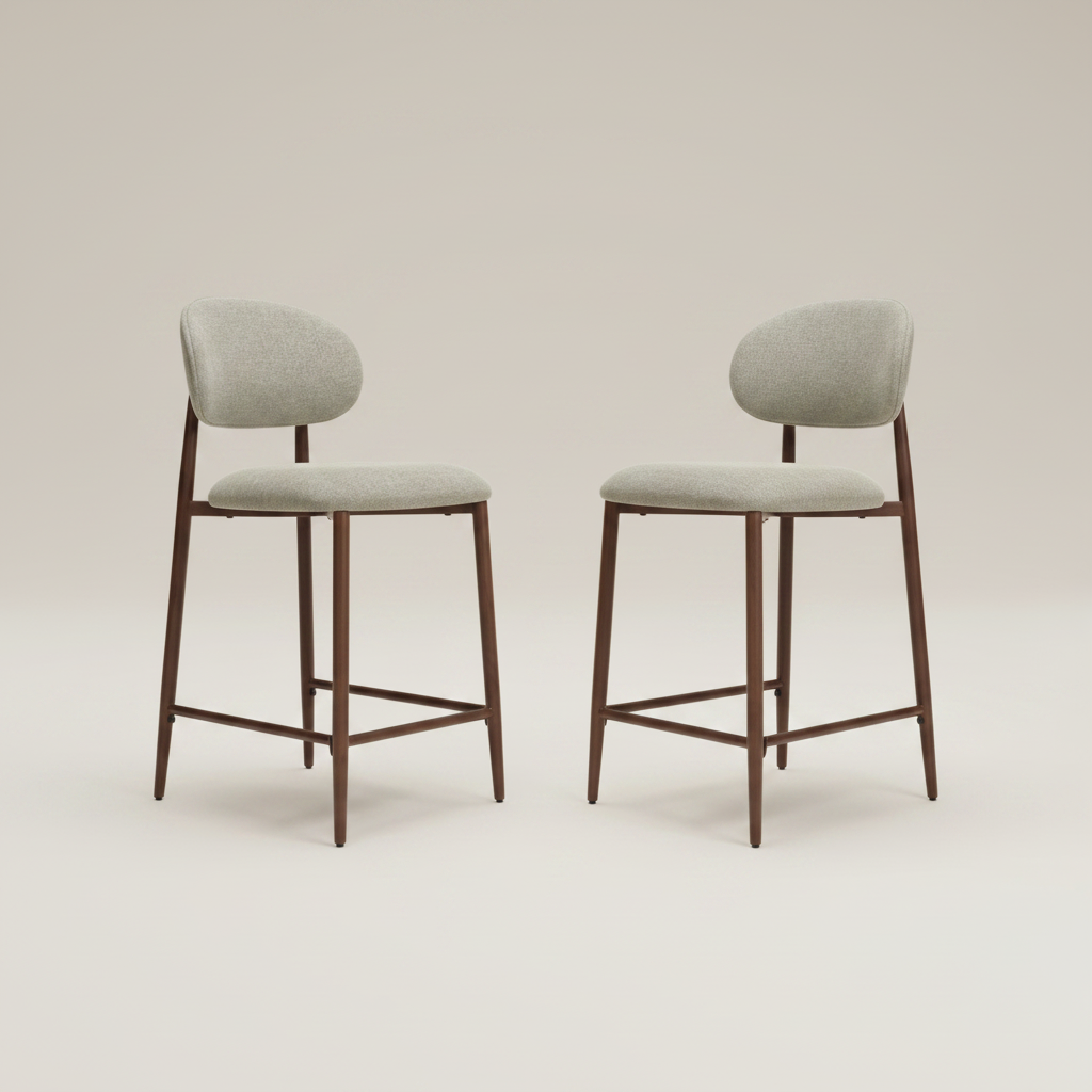 Averra Counter Chair in Beige Set of 2