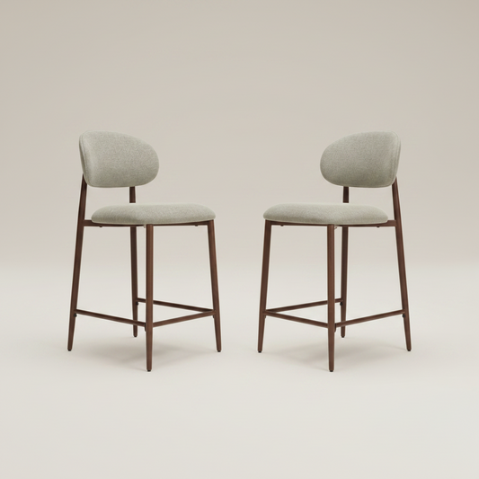 Averra Counter Chair in Beige Set of 2