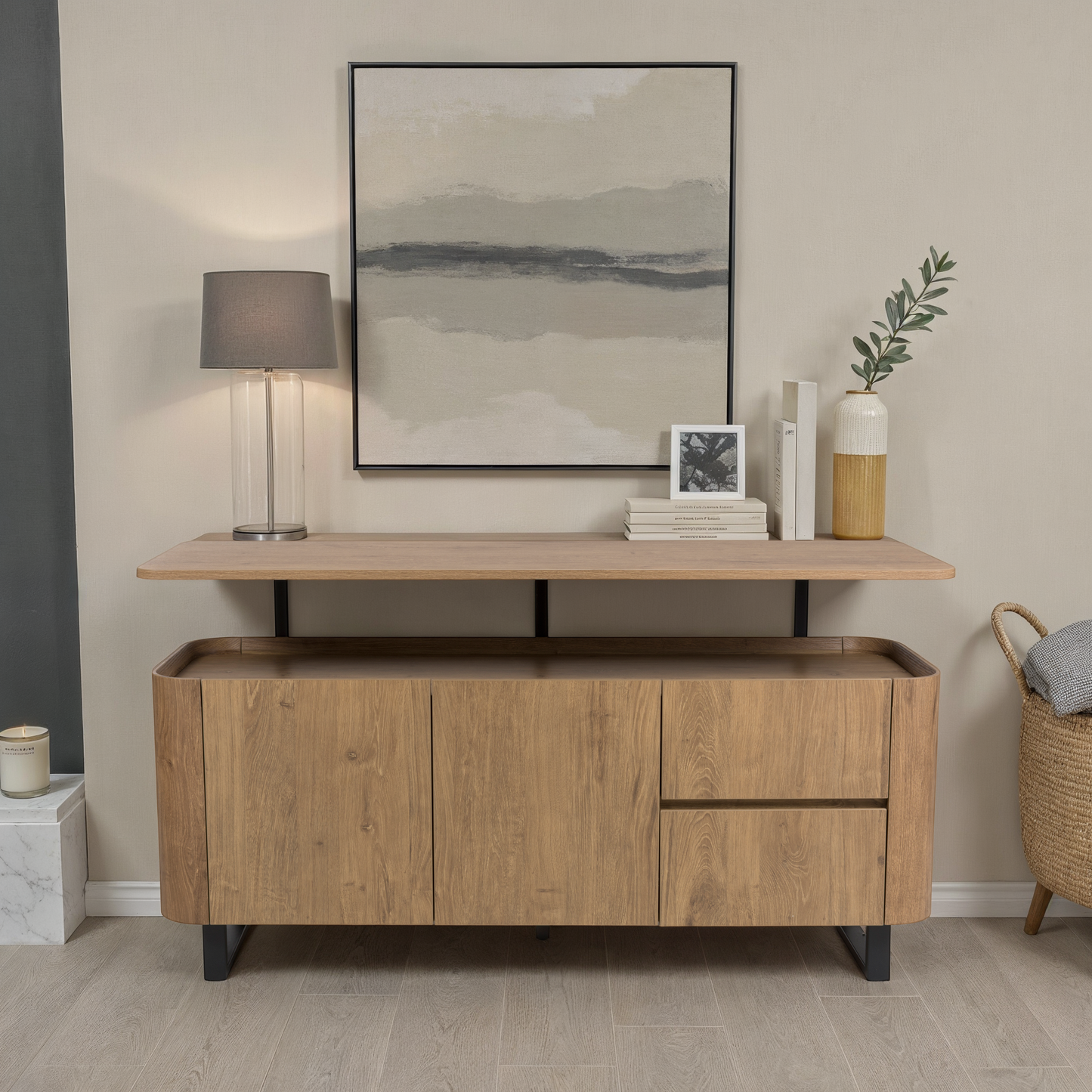 Kaelon Sideboard in Rustic Oak