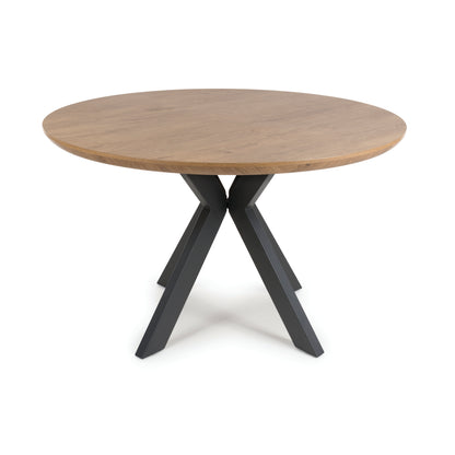 Kaelon Round Dining Table 120 cm – Rustic Oak