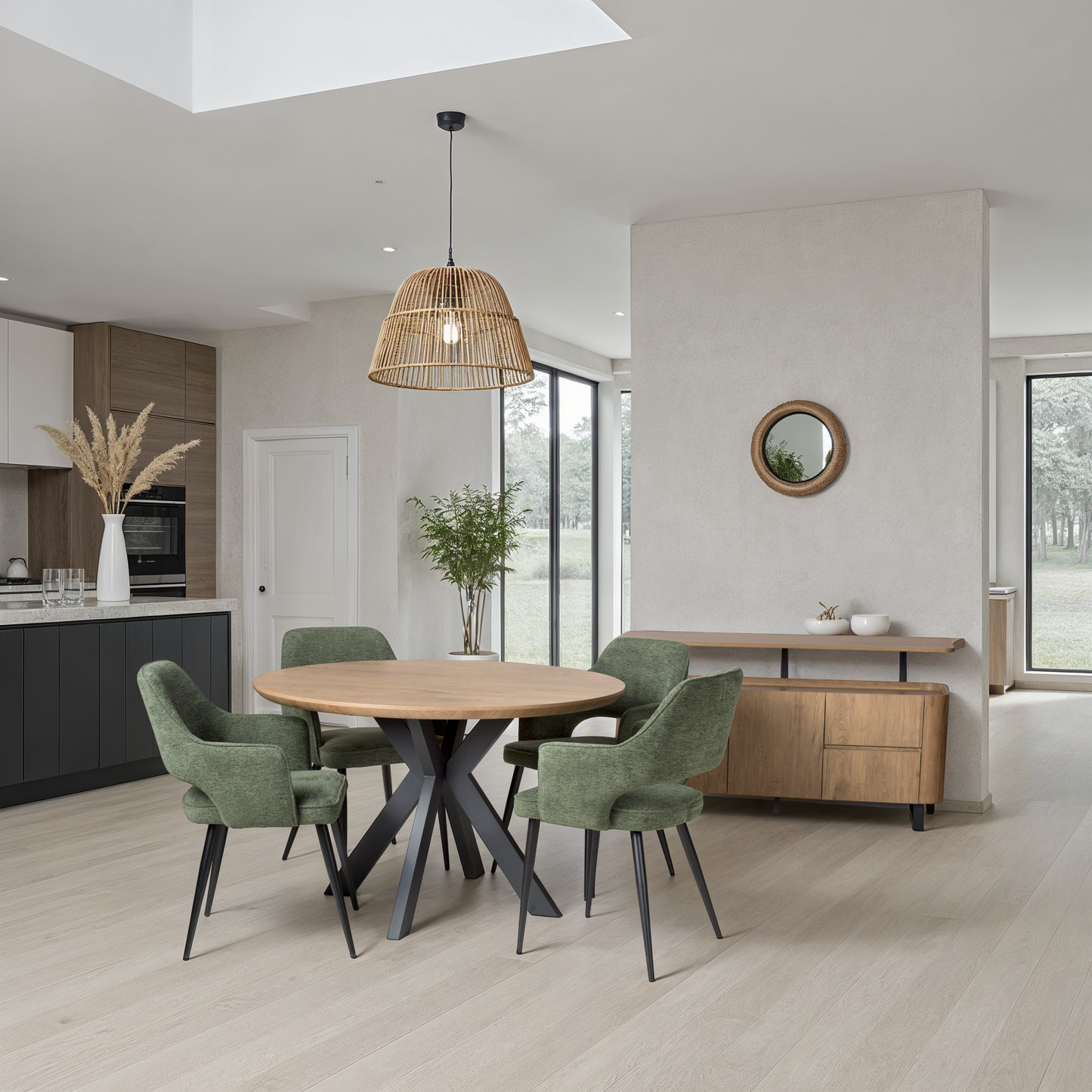Kaelon Round Dining Table 120 cm – Rustic Oak