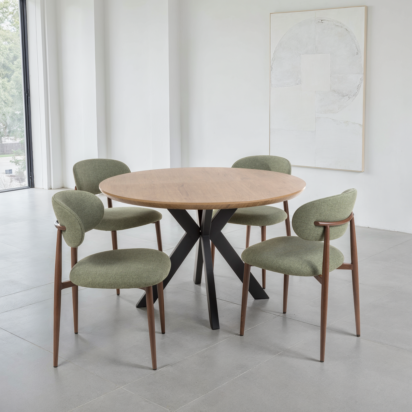 Kaelon Round Dining Table 120 cm – Rustic Oak