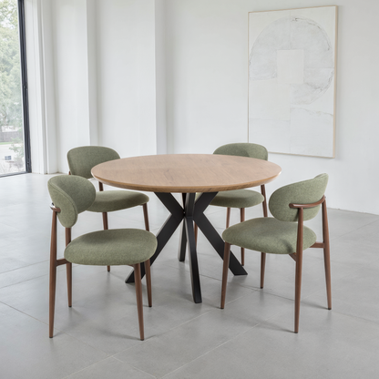 Kaelon Round Dining Table 120 cm – Rustic Oak
