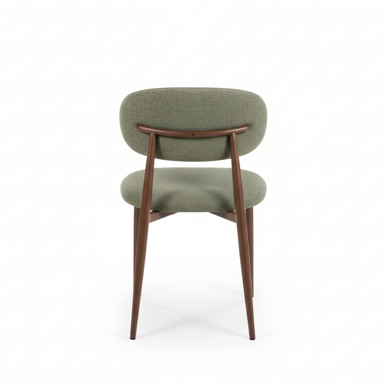 Green chair with wooden legs 