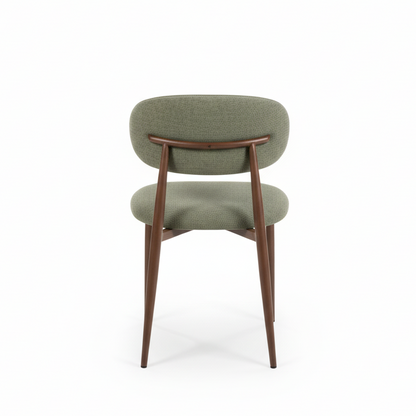 Green chair with wooden legs 
