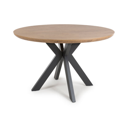 Kaelon Round Dining Table 120 cm – Rustic Oak