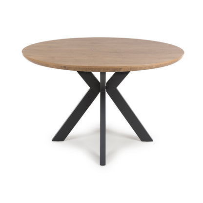 Kaelon Round Dining Table 120 cm – Rustic Oak