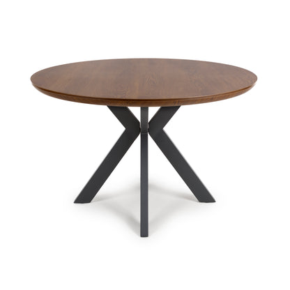 Kaelon Round Dining Table 120 cm – Smoked Oak