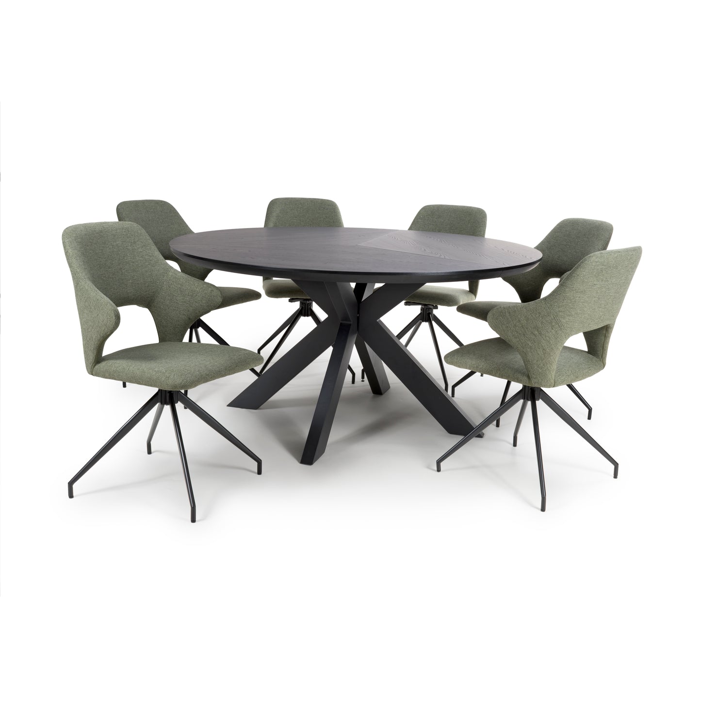 Kaelon Round Dining Table 150 cm – Black Ash