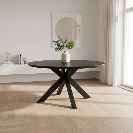 Kaelon Round Dining Table 150 cm – Black Ash