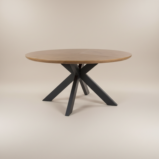 Kaelon Round Dining Table 150 cm – Rustic Oak