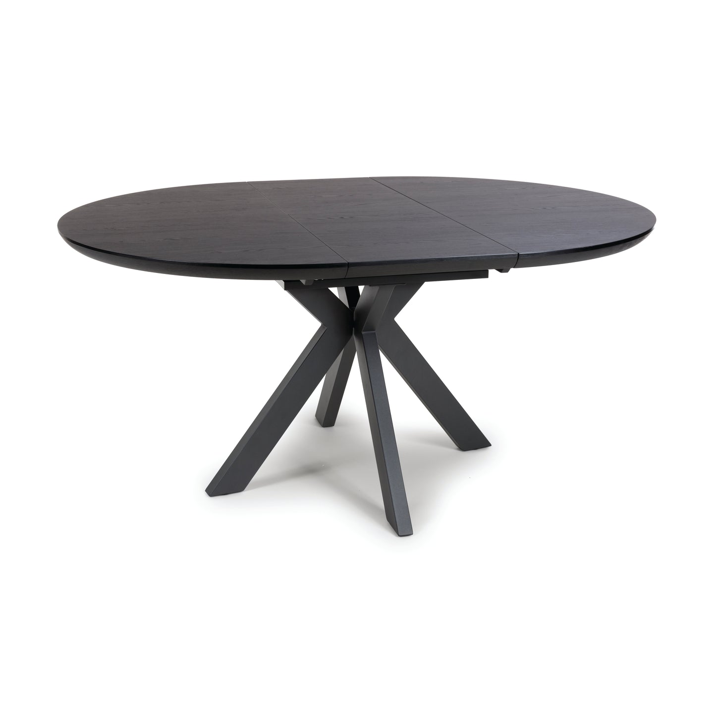 Kaelon Extendable Round Dining Table in Black Ash Oak