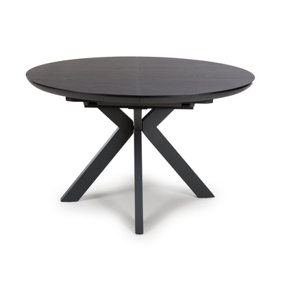 Kaelon Extendable Round Dining Table in Black Ash Oak