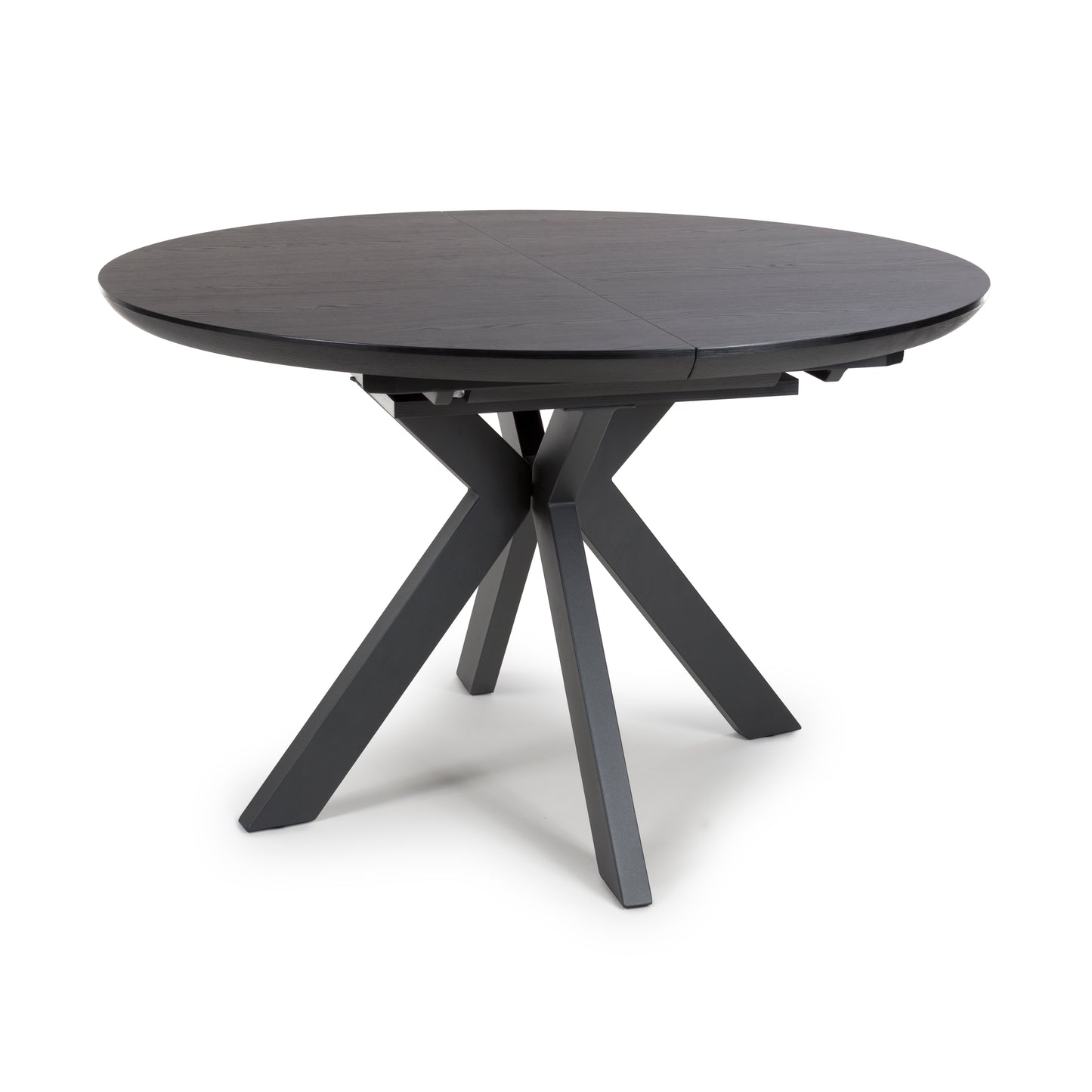 Kaelon Extendable Round Dining Table in Black Ash Oak