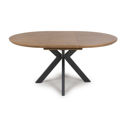 Kaelon Extendable Round Dining Table in Rustic Oak