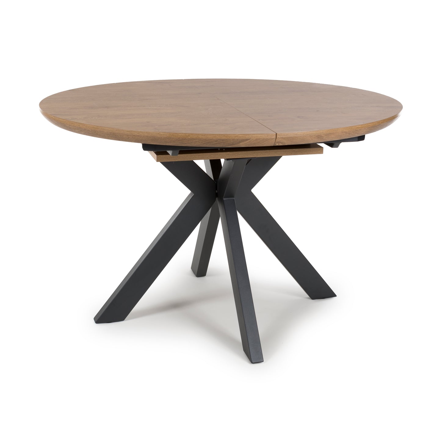 Kaelon Extendable Round Dining Table in Rustic Oak