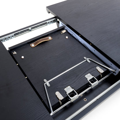 Kaelon Extendable Dining Table 140–180 cm in Black Ash