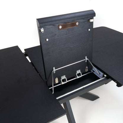 Kaelon Extendable Dining Table 140–180 cm in Black Ash