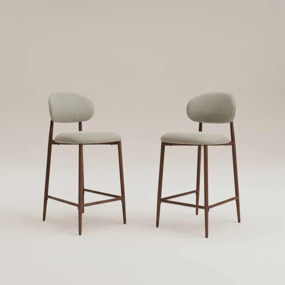 Averra Bar Stools – Beige Set of 2