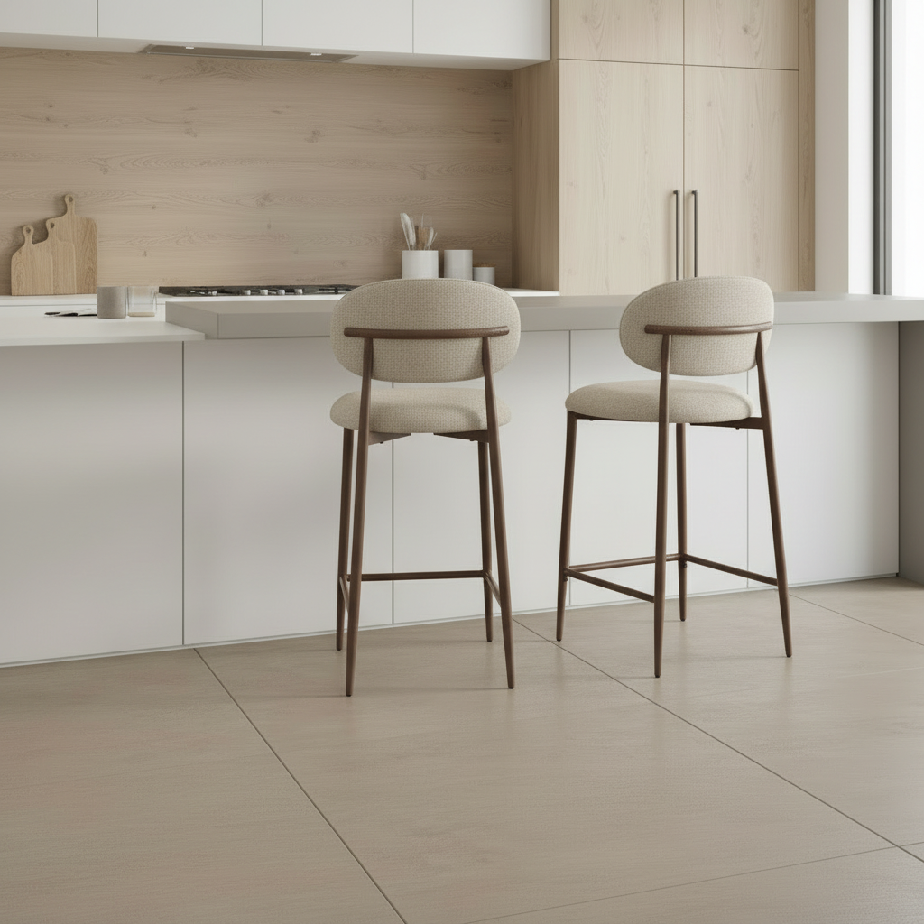 Averra Bar Stools – Beige Set of 2