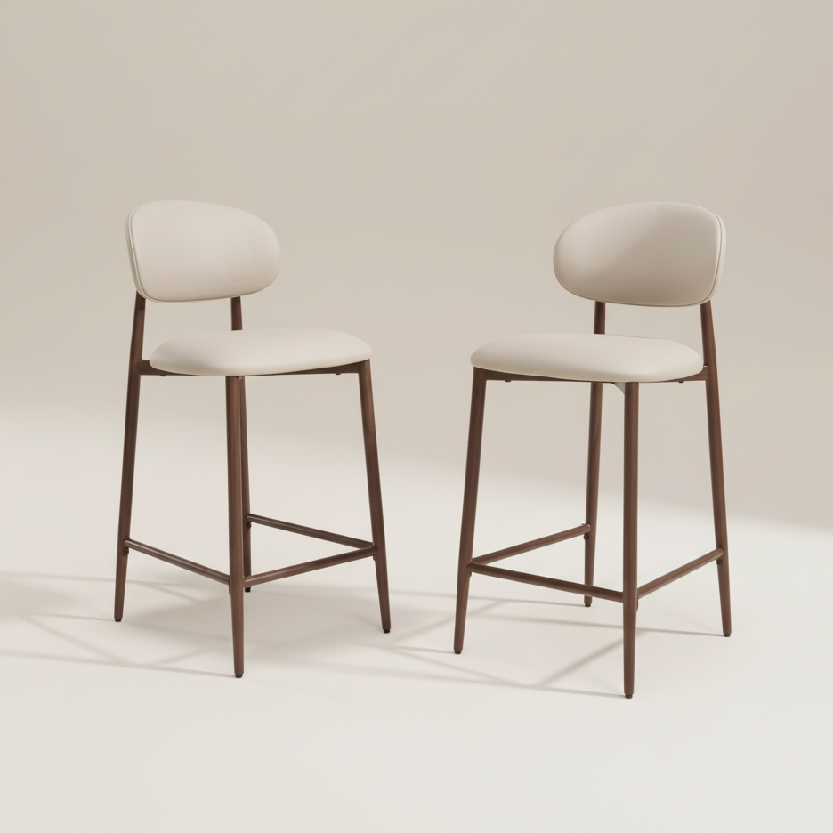 Averra Bar Stools – Taupe Set of 2