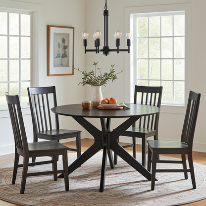 I_Duncan Round Dining Table in Black 105x75cm