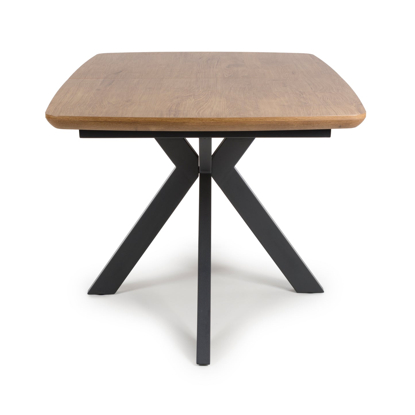 Kaelon dining table in rustic oak with black base