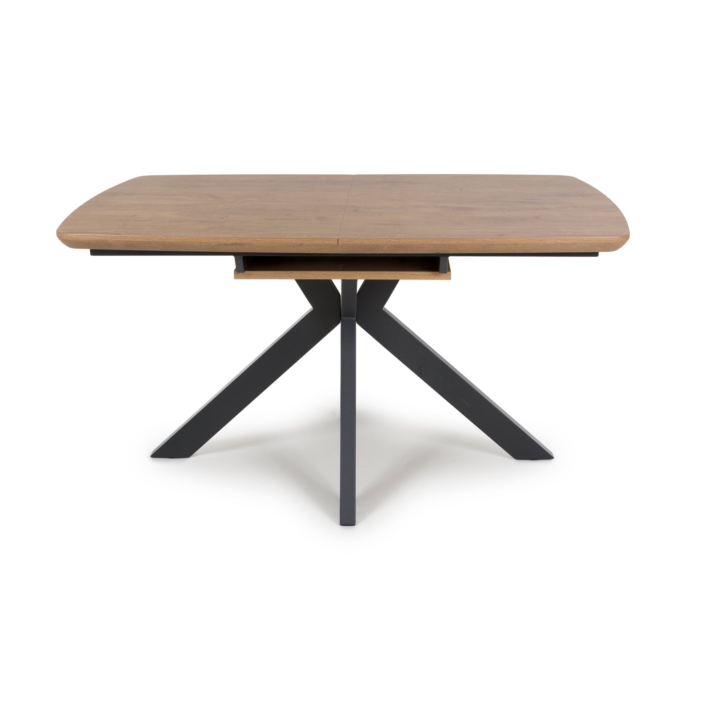 Kaelon rustic oak rectangular dining table extended