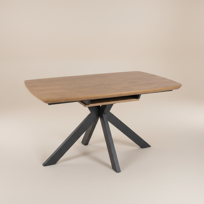 Extendable dining table 140-180 cm in rustic oak